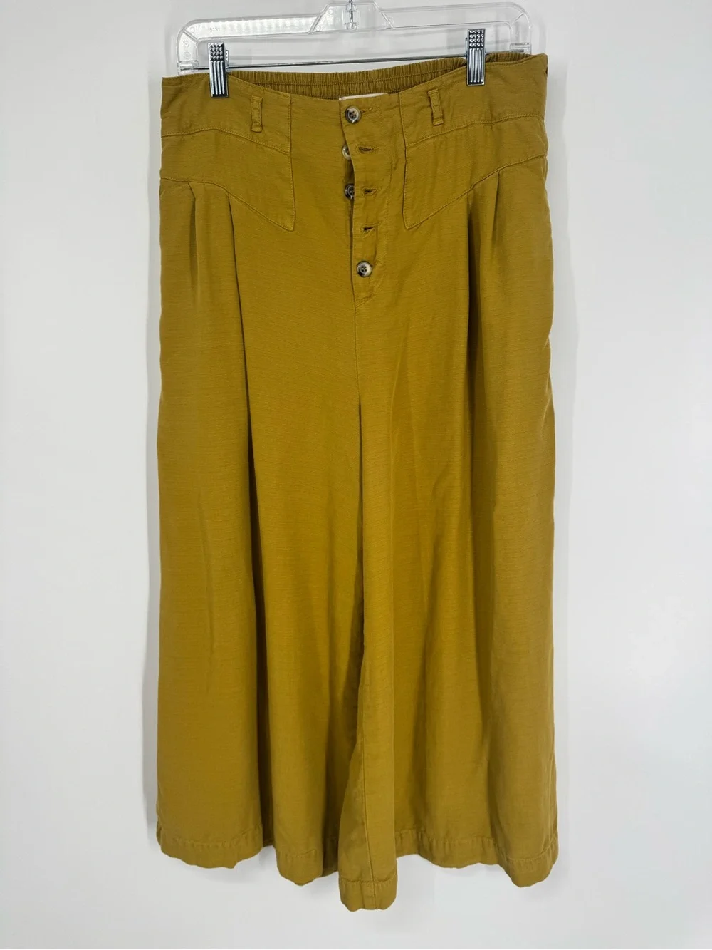 Anthropologie High-Waist Button-Fly Wide Leg Culotte Pants Size M - Picture 2 of 14